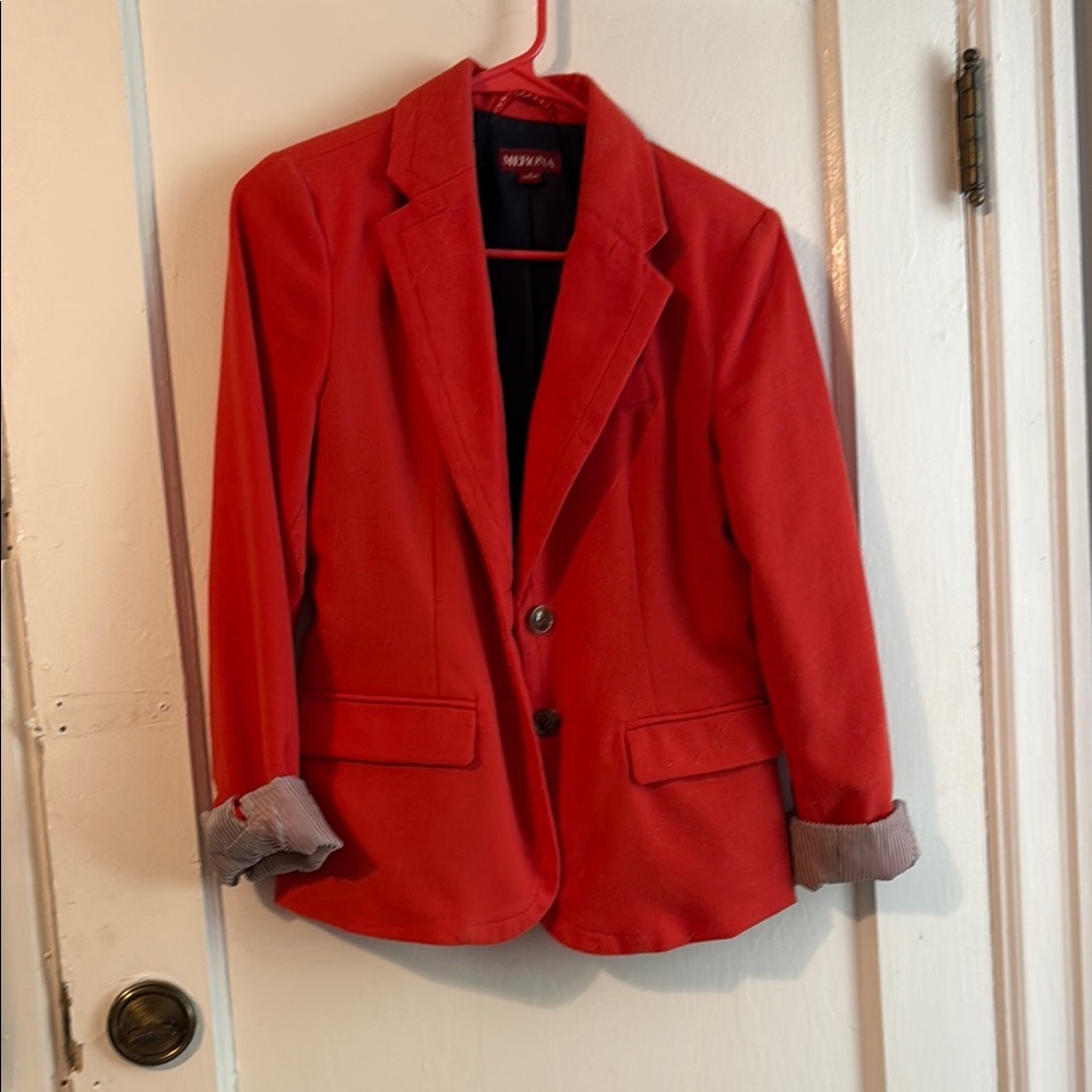 Merona Red Blazer Structured Suit Jacket